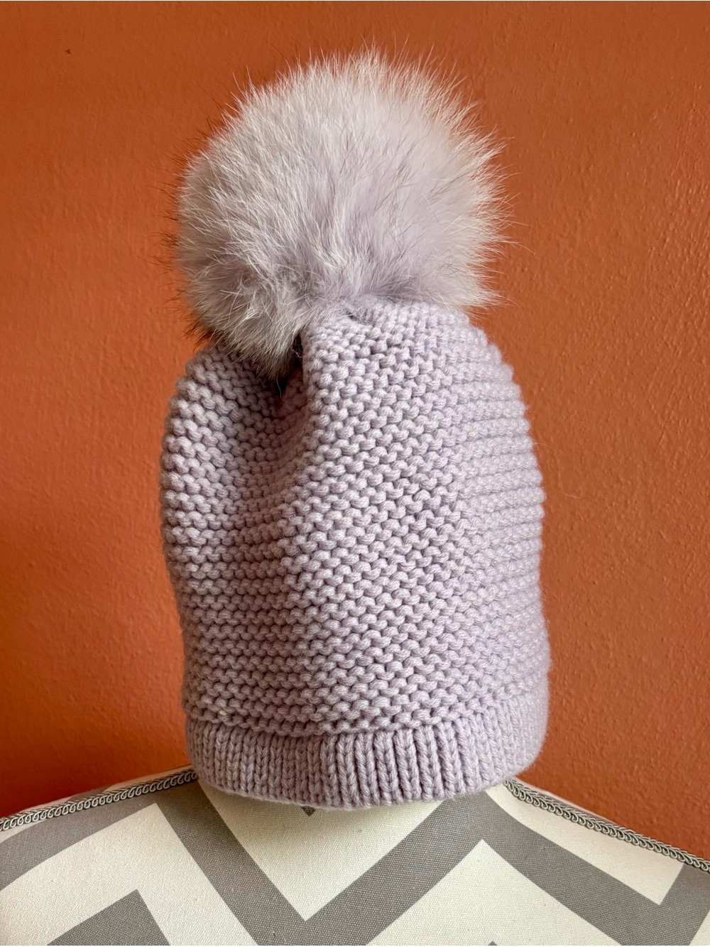 Kyi Kyi Beanie with Fur Pom - Light Lavender